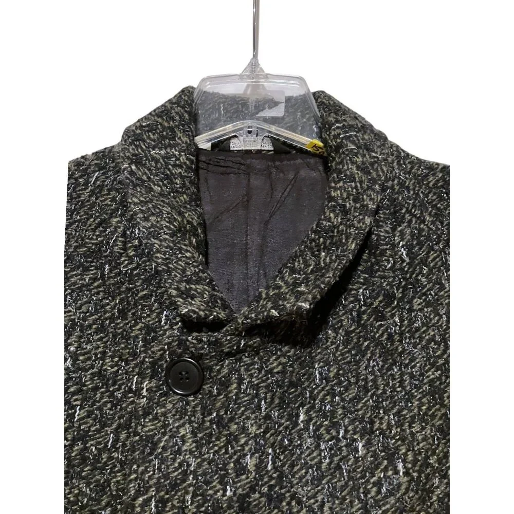 Vintage Falcone Tweed Overcoat 42 Coat Double Breasted USA Minimalist Capsule - Picture 2 of 14